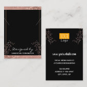 Carte De Visite Collier Display Rose or Floral (Devant / Derrière)