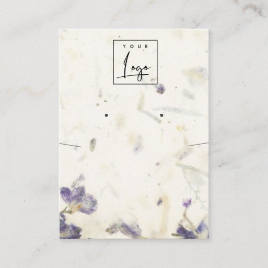 Carte De Visite Collier d'oreille à la texture de papier artisanal (Devant)