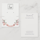 Carte De Visite Collier d'oreille couleur rose vierge Fleur sauvag (Devant / Derrière)