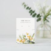 Carte De Visite Collier d'oreille pour le feuillage jaune vert or (Debout devant)