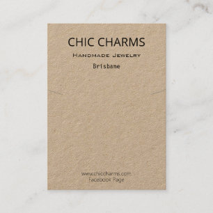 Carte De Visite Collier en Kraft clair Charme Pendentif Porte-éten