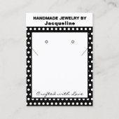 Carte De Visite Collier fait main Boucles d'oreilles Points noirs (Devant)
