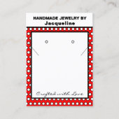 Carte De Visite Collier fait main Boucles d'oreilles Points rouges (Devant)