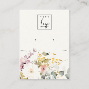 Carte De Visite Collier floral Pastel souple Écouter Logo Écran