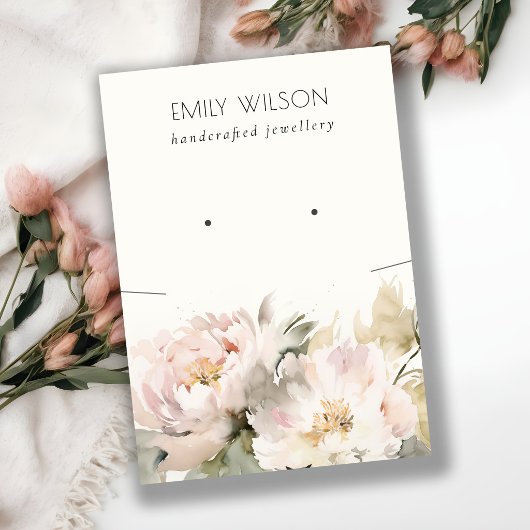 Carte De Visite Collier floral Peony flou à oreille écran combo