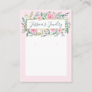 Carte De Visite Collier Floral Rose & Écran d'oreille