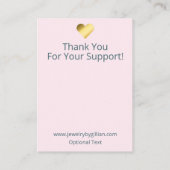 Carte De Visite Collier Floral Rose & Écran d'oreille (Dos)