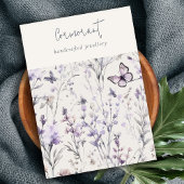 Carte De Visite Collier Lilac Violet Floral Script Porte-Bande