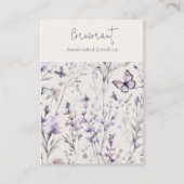 Carte De Visite Collier Lilac Violet Floral Script Porte-Bande (Devant)