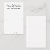 Carte De Visite Collier Noir Et Blanc Porte-Écran D'Oreille (Devant / Derrière)