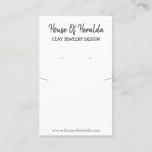 Carte De Visite Collier Noir Et Blanc Porte-Écran D'Oreille (Devant)