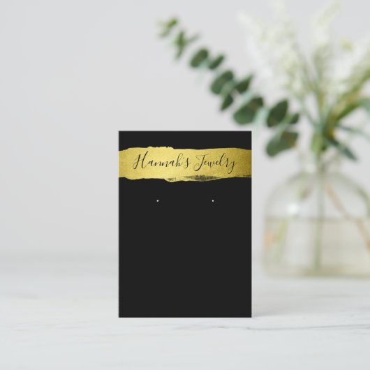 Carte De Visite Collier Noir Et Or Et Écran D'Élevage (Debout devant)