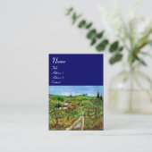 Carte De Visite COLLINES VERTES ET OLIVIERS PAYSAGE TOSCANE, Bleu (Debout devant)