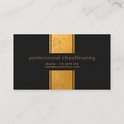 Carte De Visite Colonne d'or de marbre exquise Chauffeur simple (Dos)