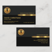 Carte De Visite Colonne noire grise Colonne dorée Stylo Nib Écriva (Devant / Derrière)