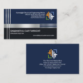 Carte De Visite Colonnes Creative Silver Re-bar Civil Engineering (Devant / Derrière)