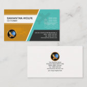 Carte De Visite Colonnes élégantes d'empreinte de transport de (Devant / Derrière)