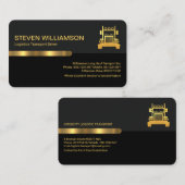 Carte De Visite Colonnes gris noir rétro Camion logistique (Devant / Derrière)