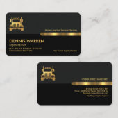 Carte De Visite Colonnes Gris Noir Rétro Camion Or, Livraison (Devant / Derrière)