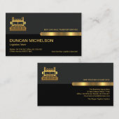 Carte De Visite Colonnes gris noir rétro Colonnes or Semi-conducte (Devant / Derrière)