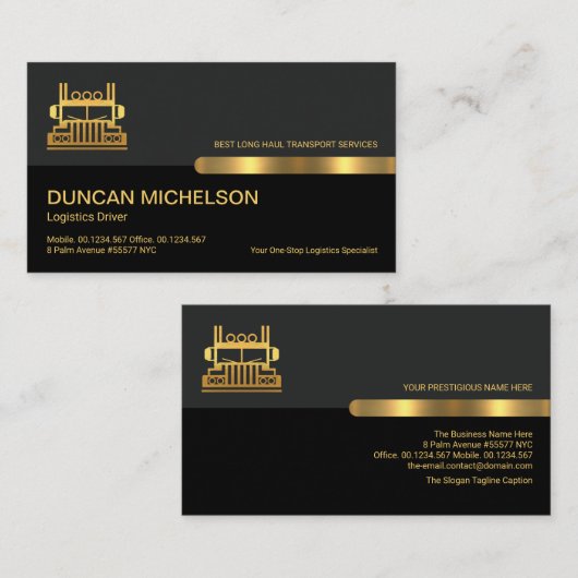 Carte De Visite Colonnes gris noir rétro Colonnes or Semi-conducte (Devant / Derrière)