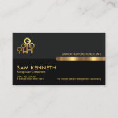 Carte De Visite Colonnes gris noir rétro Consultant en main-d'oeuv (Devant)