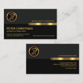 Carte De Visite Colonnes gris noir rétro Dog d'or Pot d'animaux de (Devant / Derrière)