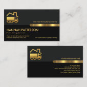 Carte De Visite Colonnes gris noir rétro Gold Home Déménagement (Devant / Derrière)