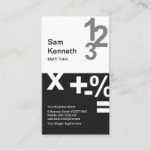 Carte De Visite Colonnes noires blanches Math Tutor en maths (Devant)
