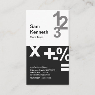 Carte De Visite Colonnes noires blanches Math Tutor en maths