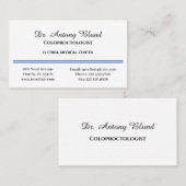 Carte De Visite Coloproctologiste Chirurgien Simple Marine Bleu (Devant / Derrière)