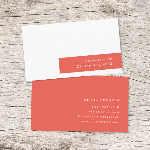 Carte De Visite Colorbloc Gras Rouge Moderne Minimaliste Simple
