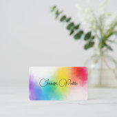 Carte De Visite Coloré Abstrait élégant Modèle moderne lin (Debout devant)