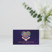Carte De Visite Coloré Aide Mains Coeur Arbre Mosaïque (Debout devant)