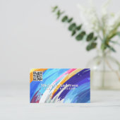 Carte De Visite Coloré Artistic Brush Strokes Arrière - plan (Debout devant)