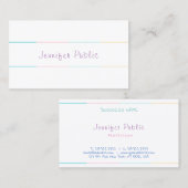 Carte De Visite Coloré Assez Moderne Texte manuscrit Simple (Devant / Derrière)