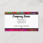 Carte De Visite coloré audacieux abstrait aquarelle (Dos)