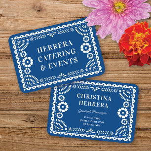 Carte De Visite Coloré Blue Papel Picado Catering Event Stylist