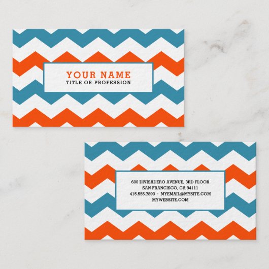 Carte de visite coloré Chevron (Devant / Derrière)