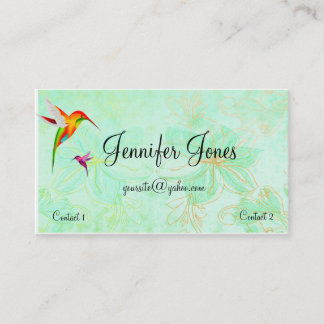 Carte de visite coloré de colibris