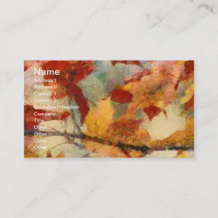 Carte de visite coloré de feuille d'automne