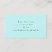 Carte de visite coloré de palmiers (Dos)