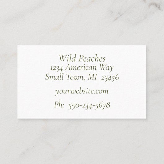 Carte de visite coloré de pêche botanique (Dos)