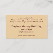 Carte de visite coloré de tricot (Dos)