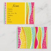 Carte de visite coloré et funky... (Devant / Derrière)