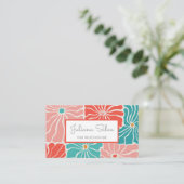 Carte De Visite Coloré Floral Rétro (Debout devant)