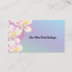 Carte De Visite Coloré Pastel Columbine Design Floral