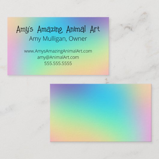 Carte De Visite Coloré Pastel Gradient (Devant / Derrière)