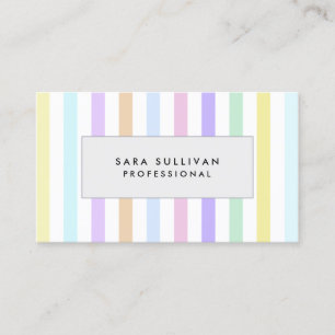Carte De Visite Coloré Pastel Stripe Motif Professionnel