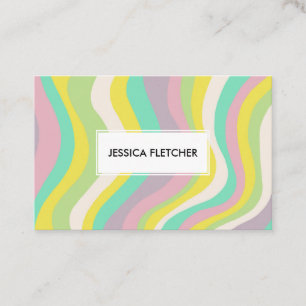 Carte De Visite Coloré Pastel Wavy Stripes minimaliste Cool